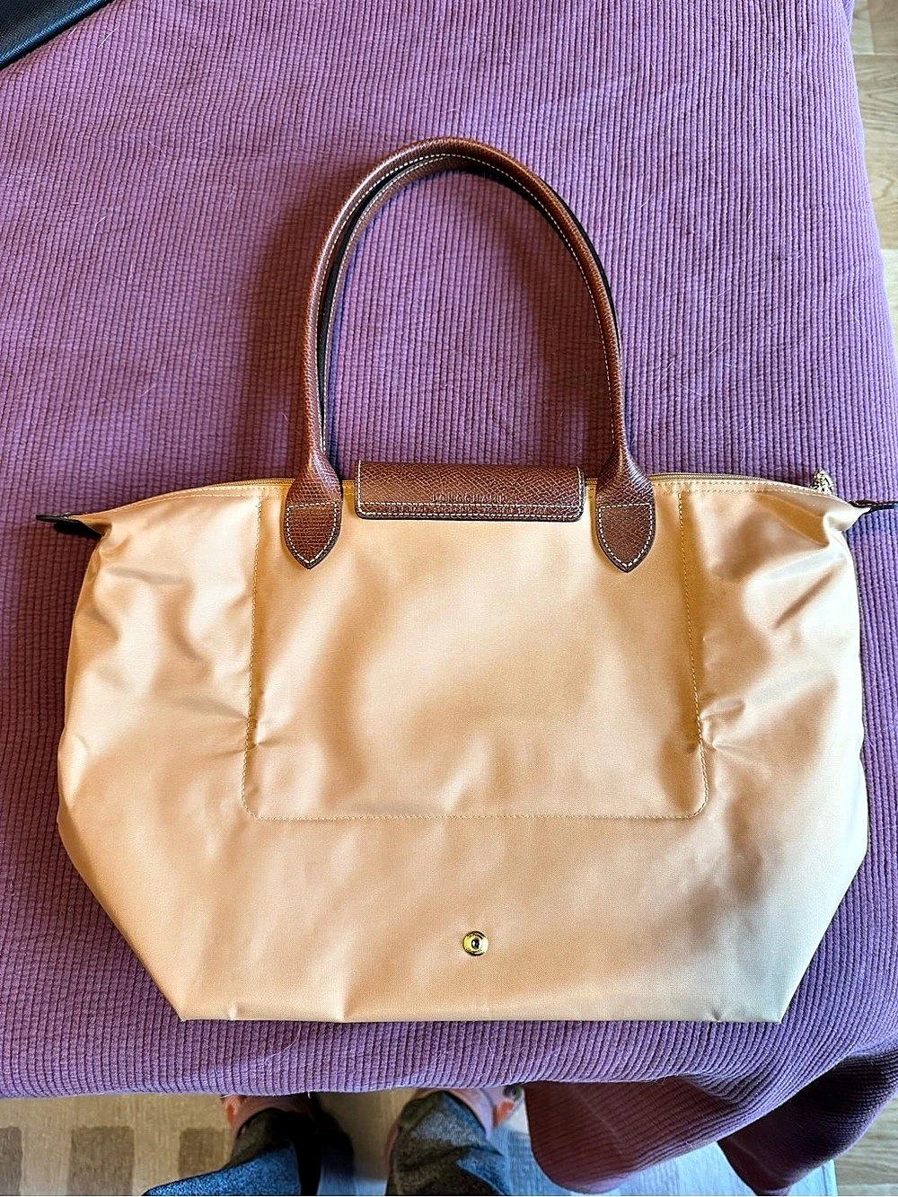 Longchamp Le Pliage Original Large Shoulder Tote Khaki & Brown